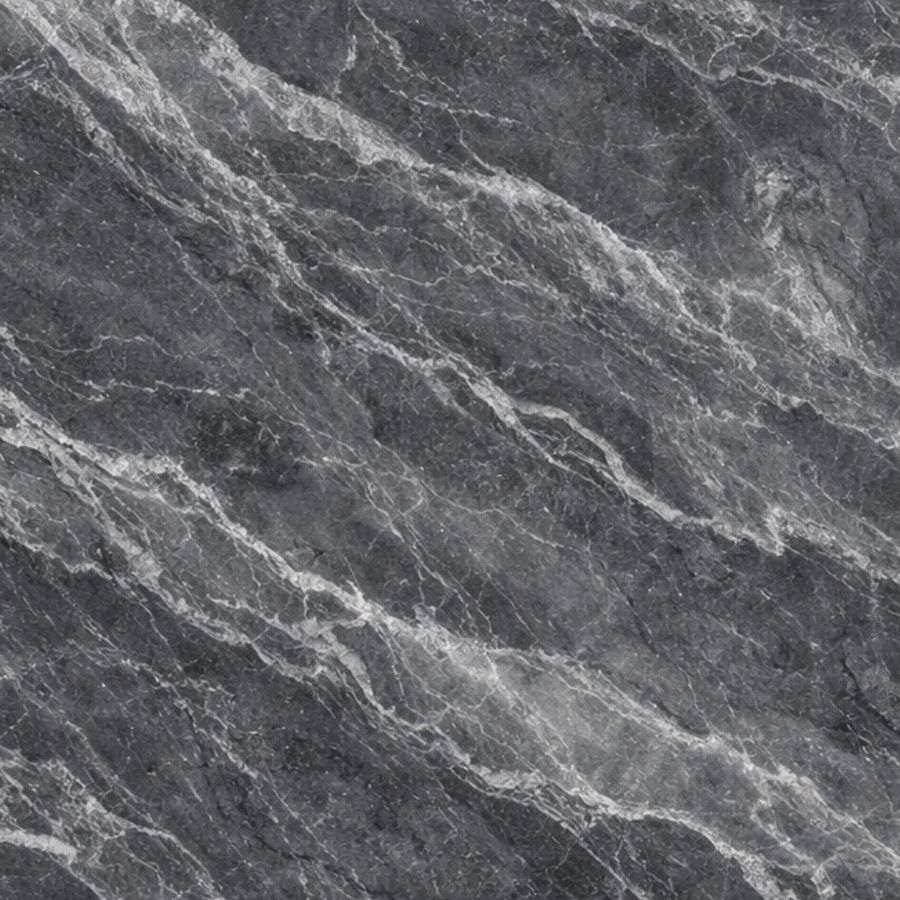 Bardiglio Scuro marble — deep slate grey crossed by white threads